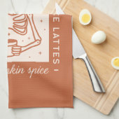 コーヒーとカボチャのスパイスラテで燃料を供給する キッチンタオル (四つ折り)