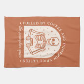 コーヒーとカボチャのスパイスラテで燃料を供給する キッチンタオル (横)
