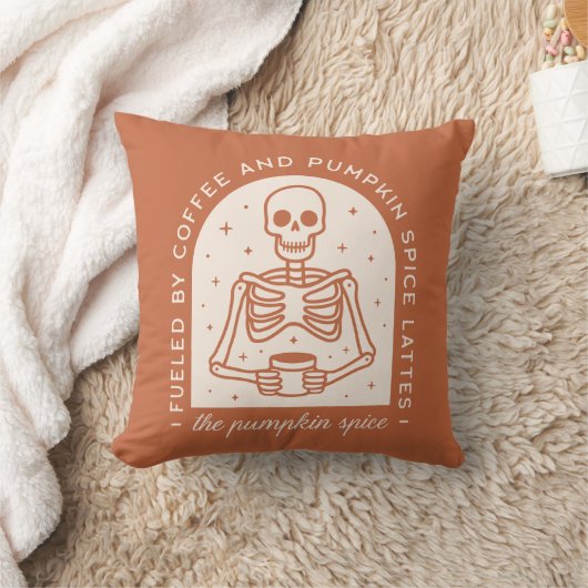 コーヒーとカボチャのスパイスラテで燃料を供給する クッション (ブランケット)