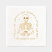 コーヒーとカボチャのスパイスラテで燃料を供給する 箔ナプキン (正面)