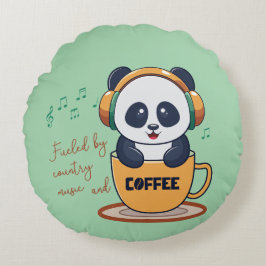 コーヒーとカントリーミュージックに支えられて ラウンドクッション