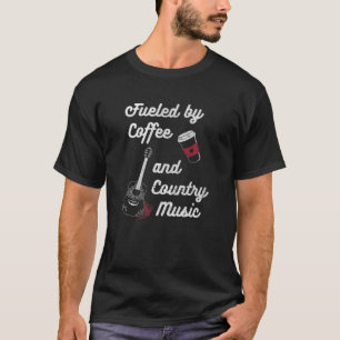 コーヒーとカントリーミュージックに煽られたコーヒー Tシャツ