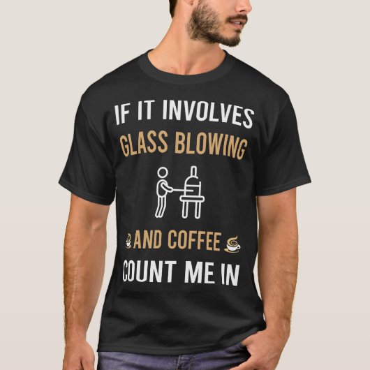 コーヒーとガラス吹き ガラス職人 ガファー Tシャツ (正面)