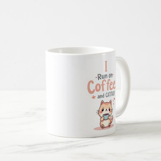 コーヒーとキャティチュードの面白い猫マグ コーヒーマグカップ (正面右)