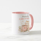 コーヒーとキュートさでできています ピンクのかわいい猫 マグカップ (正面右)