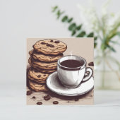 コーヒーとクッキーのカップ カード (スタンド正面)