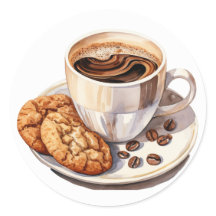 コーヒーとクッキーのシール