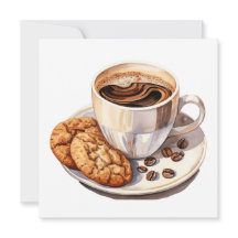 コーヒーとクッキーのノートカード