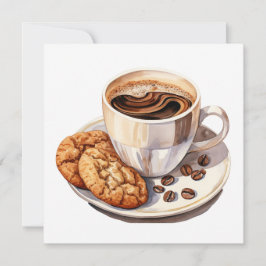 コーヒーとクッキーのノートカード シーズンカード