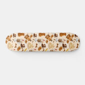 コーヒーとクッキーのパターン スケートボード (横)