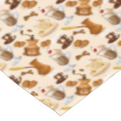 コーヒーとクッキーのパターン テーブルクロス (アングル)