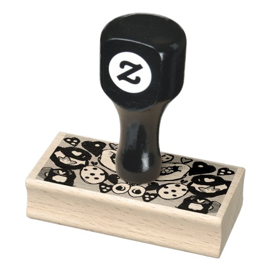 コーヒーとクッキー、チョコレート ラバースタンプ (スタンプ)