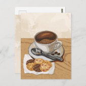 コーヒーとクッキー ポストカード (正面/裏面)