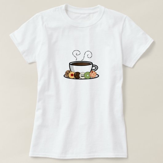 コーヒーとクッキー Tシャツ (デザイン正面)