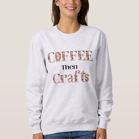コーヒーとクラフトのタイポグラフィ スウェットシャツ (正面)