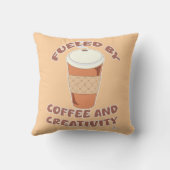 コーヒーとクリエイティビティのモットーで煽らクールれる クッション (裏面)