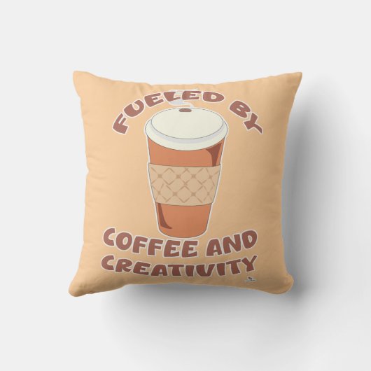 コーヒーとクリエイティビティのモットーで煽らクールれる クッション (裏面)