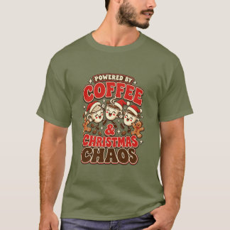 コーヒーとクリスマスのチャオスで動く Tシャツ