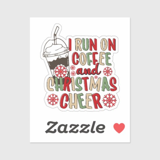 コーヒーとクリスマスの喜びで動く シール (シート)