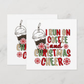 コーヒーとクリスマスの喜びで動く 招待状 (正面/裏面)