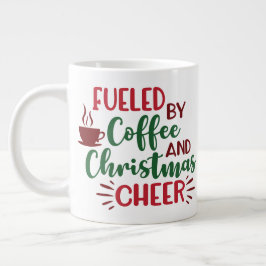 コーヒーとクリスマスの喜びに支えられて マグカップ