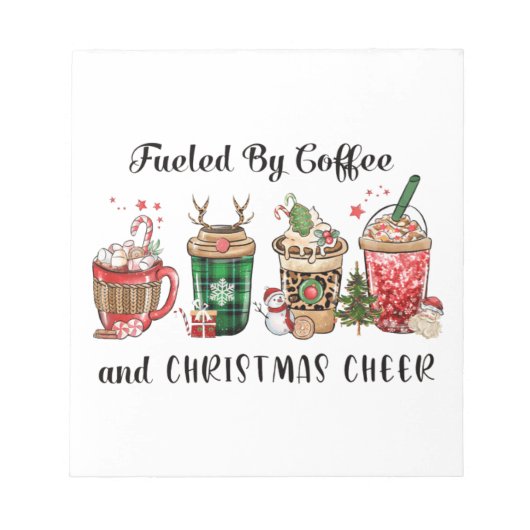 コーヒーとクリスマスの喜びに満ちて ノートパッド (正面)