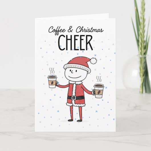 コーヒーとクリスマスの喜び カード (正面)
