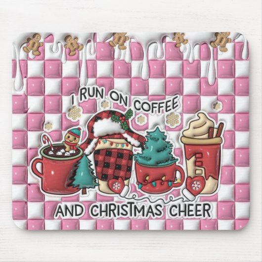 コーヒーとクリスマスの喜び マウスパッド (正面)