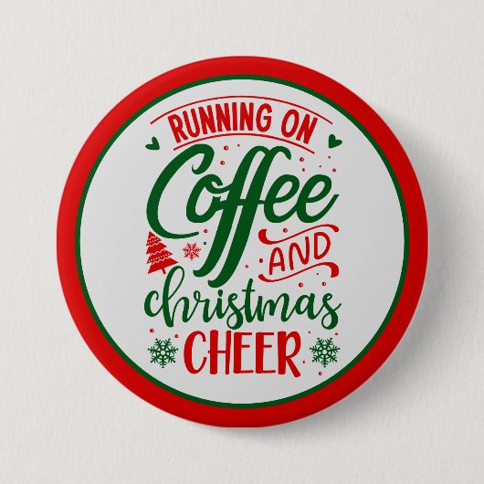 コーヒーとクリスマスの喜び 缶バッジ (正面)