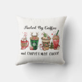 コーヒーとクリスマスの応援で燃料を供給 クッション (裏面)