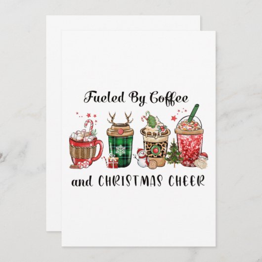 コーヒーとクリスマスの応援で燃料を供給 サンキューカード (正面/裏面)