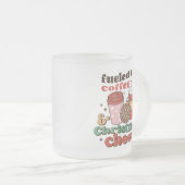 コーヒーとクリスマスの応援で燃料を供給 フロストグラスマグカップ (正面右)