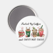 コーヒーとクリスマスの応援で燃料を供給 マグネット (正面/裏面)