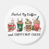 コーヒーとクリスマスの応援で燃料を供給 マグネット (正面)