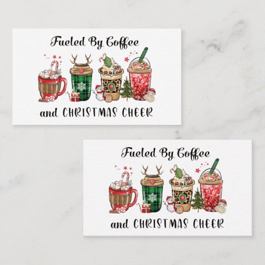 コーヒーとクリスマスの応援で燃料を供給 名刺 (正面/裏面)
