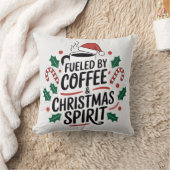 コーヒーとクリスマスの精神で満たされて クッション (ブランケット)
