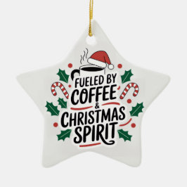 コーヒーとクリスマスの精神 ― 星のオーナメント セラミックオーナメント