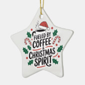 コーヒーとクリスマスの精神 ― 星のオーナメント セラミックオーナメント (左)