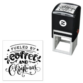コーヒーとクリスマスの自墨付きゴム印 セルフインキングスタンプ