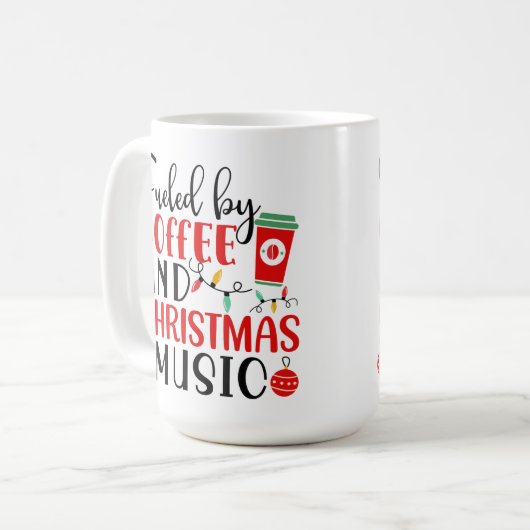 コーヒーとクリスマスの音楽で盛り上がる コーヒーマグカップ (正面左)