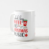 コーヒーとクリスマスミュージックで活力アップ コーヒーマグカップ (正面左)