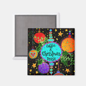 コーヒーとクリスマスミュージックフェスティバルオーナメント マグネット (正面/裏面)