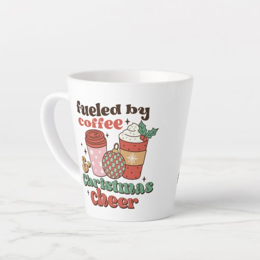 コーヒーとクリスマス応援ラテマグカップで燃料 カフェラテマグ (左アングル)
