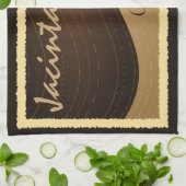 コーヒーとクリームの波カスタム状キッチンティータオル キッチンタオル (折り畳み)