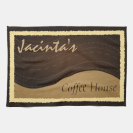 コーヒーとクリームの波カスタム状キッチンティータオル キッチンタオル
