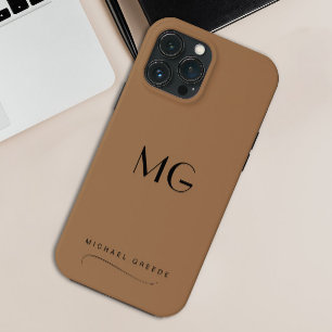 コーヒーとクリームモノグラムののミニマリスト iPhone 13 PRO MAXケース