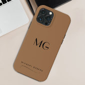 コーヒーとクリームモノグラムののミニマリスト Case-Mate iPhoneケース