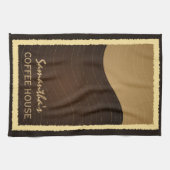 コーヒーとクリーム波縦型キッチンティータオル キッチンタオル (横)