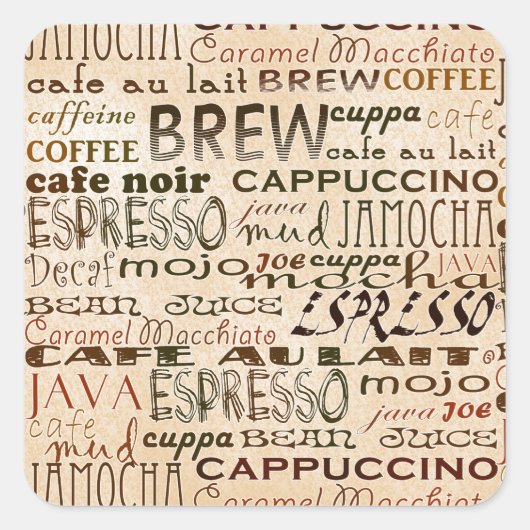 コーヒーとクリーム スクエアシール (正面)