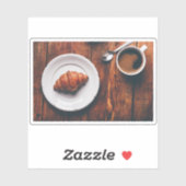 コーヒーとクロワッサンのカップのテー素朴ブル シール (シート)